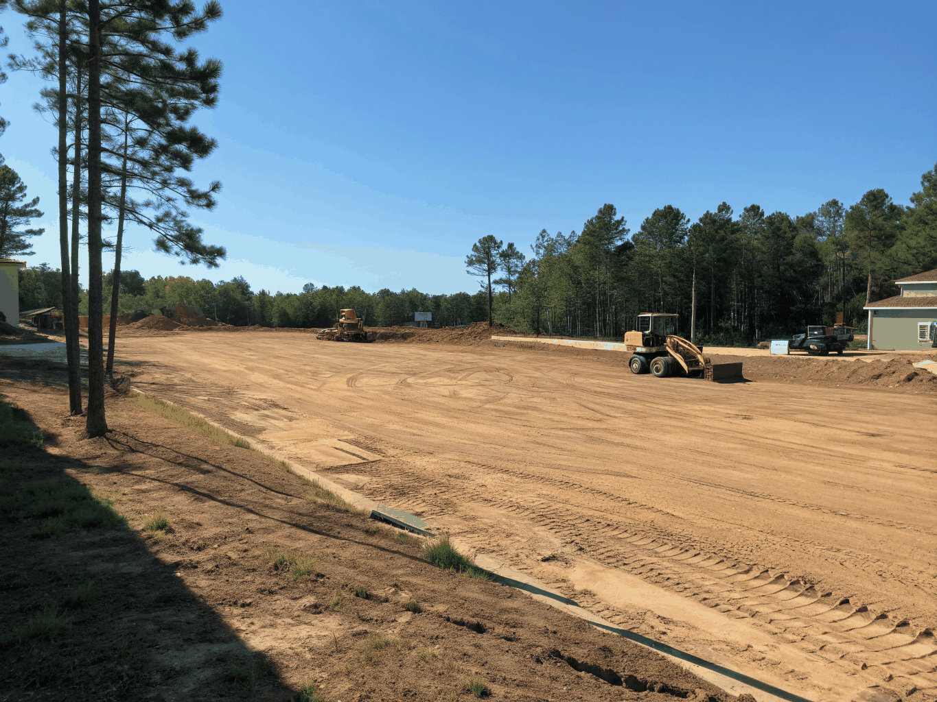 Fully graded empty parcel prepared for new residential building construction